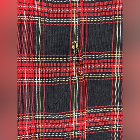 Vintage Item Eyes Women’s 34 Inch Waist Long Plaid Women’s Skirt Front Slit - Picture 4 of 10